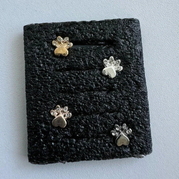 8 pcs Watch Band Charms – Hearts & Paw Print Set in Gold/Silver - Picture 2 of 8